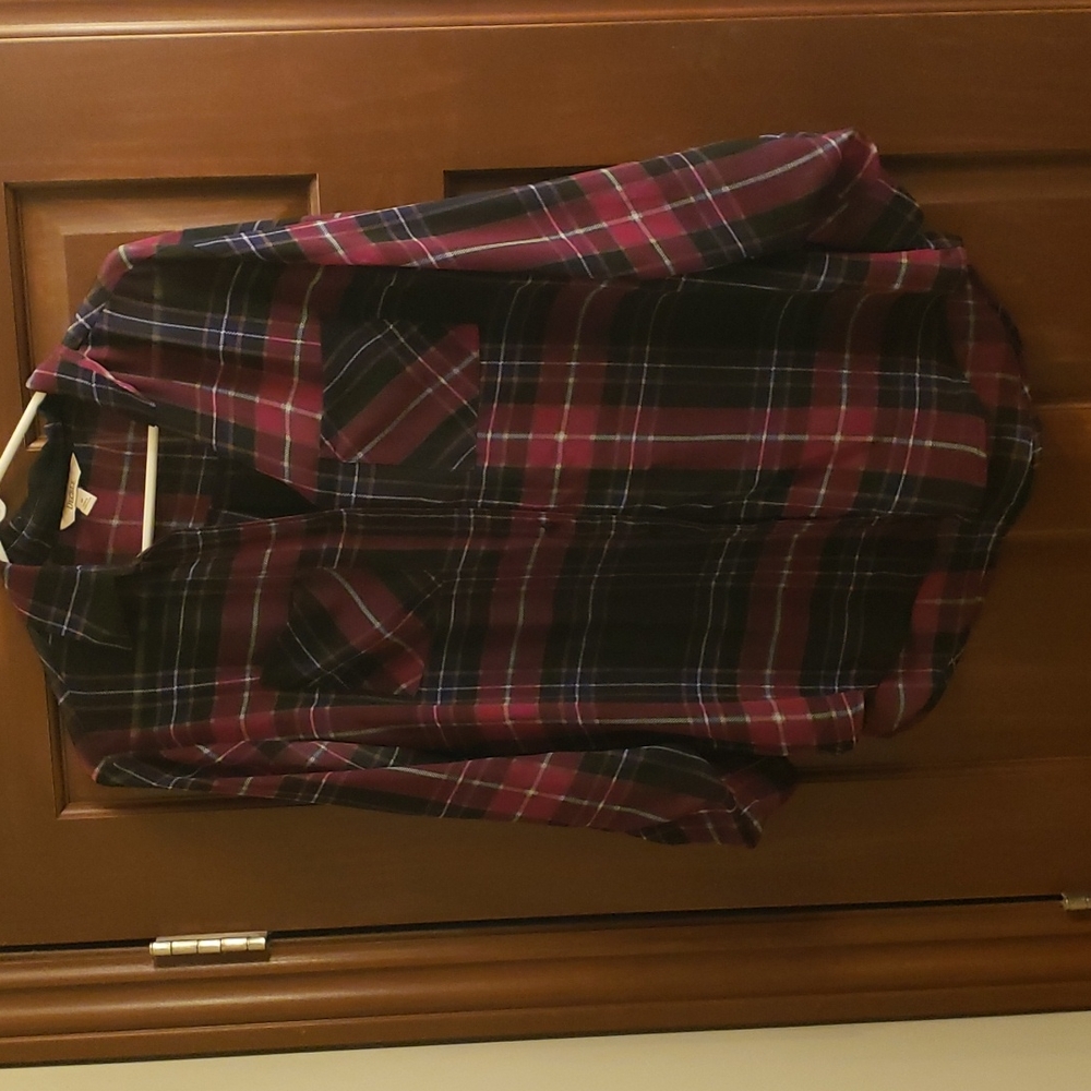 Decree sheer plaid shirt